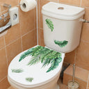 Green Plant Leaves Bathroom Wall Sticker Waterproof Floral Decor Green Plant Leaves Bathroom Wall Sticker Waterproof Floral Decor