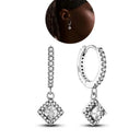 Zircon Heart Shaped Silver Earrings Elegant Gift for Women Zircon Heart Shaped Silver Earrings Elegant Gift for Women