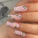 24 Pcs Square Head Coffin Pink Matte French Fake Nails Set 24 Pcs Square Head Coffin Pink Matte French Fake Nails Set