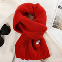 Women's Solid Color Wool Knitted Warm Thickened Scarf Gaiter Women's Solid Color Wool Knitted Warm Thickened Scarf Gaiter