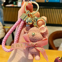 Crystal Bow Tie Bear Keychain Charm Pendant Cute Accessory Crystal Bow Tie Bear Keychain Charm Pendant Cute Accessory