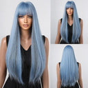 Sleek Black Synthetic Long Wig for Daily Wear and Cosplay Sleek Black Synthetic Long Wig for Daily Wear and Cosplay