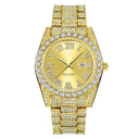 Golden Diamond Mens Quartz Watch Luxury Hip Hop Timepiece Golden Diamond Mens Quartz Watch Luxury Hip Hop Timepiece