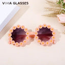 Cute Sunflower Round Sunglasses for Girls UV Protection Cute Sunflower Round Sunglasses for Girls UV Protection