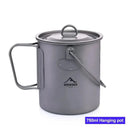 Lightweight Titanium Camping Cookware Set for Hiking Gear Lightweight Titanium Camping Cookware Set for Hiking Gear