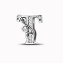 925 Sterling Silver Zircon Vine 26 Letters Pendants Bead 925 Sterling Silver Zircon Vine 26 Letters Pendants Bead