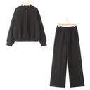 TRAFZA 2024 Autumn Women's Thick Hoodie Coat and Pants Set TRAFZA 2024 Autumn Women's Thick Hoodie Coat and Pants Set