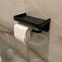 Aluminum Toilet Paper Holder: Stylish Organizer with Shelf Aluminum Toilet Paper Holder: Stylish Organizer with Shelf