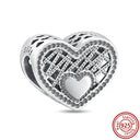 Crown Flowers Heart Silver Bead Charm Elegant Pandora Accessory Crown Flowers Heart Silver Bead Charm Elegant Pandora Accessory