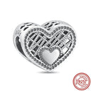 Crown Flowers Heart Silver Bead Charm Pandora Accessory Crown Flowers Heart Silver Bead Charm Pandora Accessory
