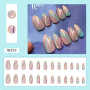 24pcs Box Ballerina Nail Tip Purple Floral False Nails 24pcs Box Ballerina Nail Tip Purple Floral False Nails