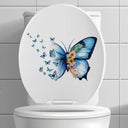 Green Plant Leaves Bathroom Wall Sticker Waterproof Floral Decor Green Plant Leaves Bathroom Wall Sticker Waterproof Floral Decor