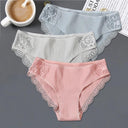 Patchwork Lace Cotton Panties Set Elegant Low Rise Lingerie Patchwork Lace Cotton Panties Set Elegant Low Rise Lingerie