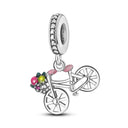 Silver Plated Charm Beads Pink Butterfly Flower For Jewelry Silver Plated Charm Beads Pink Butterfly Flower For Jewelry