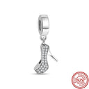 Crown Flowers Heart Silver Bead Charm Elegant Pandora Accessory Crown Flowers Heart Silver Bead Charm Elegant Pandora Accessory