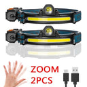 Wave Sensor Headlamp With XPG COB LEDs For Handsfree Light Wave Sensor Headlamp With XPG COB LEDs For Handsfree Light