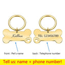 Engraved Pet ID Keychain for Cats & Dogs Personalized Bone Engraved Pet ID Keychain for Cats & Dogs Personalized Bone