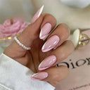 24 Pcs Square Head Coffin Pink Matte French Fake Nails Set 24 Pcs Square Head Coffin Pink Matte French Fake Nails Set