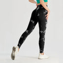 Yoga Leggings with Sculpting Tummy Control and Butt Lift Tie Dye Bleach Design Yoga Leggings with Sculpting Tummy Control and Butt Lift Tie Dye Bleach Design