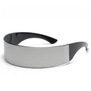 Futuristic Cyberpunk Wrap Around Sunglasses Silver Lenses Futuristic Cyberpunk Wrap Around Sunglasses Silver Lenses
