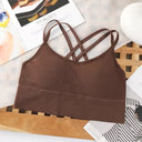 Sleek Women's Back Cross Strap Tank Top with Push-Up Support Sleek Women's Back Cross Strap Tank Top with Push-Up Support