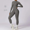 Elegant Nude Zipper Leotard for High Intensity Gym Elegant Nude Zipper Leotard for High Intensity Gym