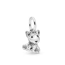 Sterling Silver Puppy Family Zircon Pendant For Dog Lovers Sterling Silver Puppy Family Zircon Pendant For Dog Lovers
