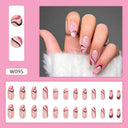 Purple Floral Ballerina Nail Tips 24pcs False Nails Box Purple Floral Ballerina Nail Tips 24pcs False Nails Box