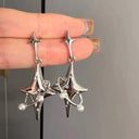 Liquid Silver Geometric Clip Earrings Y2K Punk Accessory Liquid Silver Geometric Clip Earrings Y2K Punk Accessory
