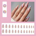 Purple Floral Ballerina Nail Tips 24pcs False Nails Box Purple Floral Ballerina Nail Tips 24pcs False Nails Box