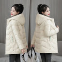 Winter Fashion Women Mid Length Down Cotton Jacket Warm Winter Fashion Women Mid Length Down Cotton Jacket Warm