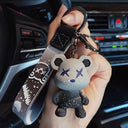 Crystal Bow Tie Bear Keychain Charm Pendant Cute Accessory Crystal Bow Tie Bear Keychain Charm Pendant Cute Accessory