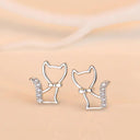 Starlight Elegance Silver Star Stud Earrings Dazzling Zircon Design Starlight Elegance Silver Star Stud Earrings Dazzling Zircon Design