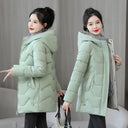 Winter Fashion Women Mid Length Down Cotton Jacket Warm Winter Fashion Women Mid Length Down Cotton Jacket Warm