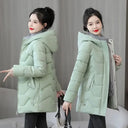 Winter Fashion Women Mid Length Down Cotton Jacket Warm Winter Fashion Women Mid Length Down Cotton Jacket Warm