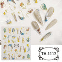 Marble Blue Nail Art Stickers Golden Wave Line Kit Set Marble Blue Nail Art Stickers Golden Wave Line Kit Set