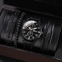 Luxury Mens Leather Watch Set Four Piece For Elegant Style Luxury Mens Leather Watch Set Four Piece For Elegant Style
