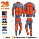 Winter Heated Underwear Set Women Men USB Electric Heating Jacket Winter Heated Underwear Set Women Men USB Electric Heating Jacket