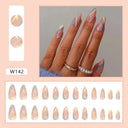 Purple Floral Ballerina Nail Tips 24pcs False Nails Box Purple Floral Ballerina Nail Tips 24pcs False Nails Box