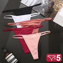 5-Piece Seductive Cotton G-String Panties Set Elegant Intimates 5-Piece Seductive Cotton G-String Panties Set Elegant Intimates