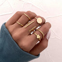 Edgy Geometric Rings Trendy Punk Hip-Hop Jewelry Collection Edgy Geometric Rings Trendy Punk Hip-Hop Jewelry Collection