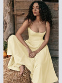 Elegant Strapless Corset Midi Dress For Weddings Elegant Strapless Corset Midi Dress For Weddings