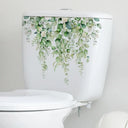 Green Plant Leaves Bathroom Wall Sticker Waterproof Decor Green Plant Leaves Bathroom Wall Sticker Waterproof Decor