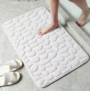 1pc Memory Foam Embossed Velvet Non-Slip Cobblestone Mat 1pc Memory Foam Embossed Velvet Non-Slip Cobblestone Mat