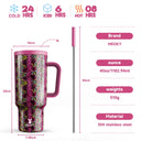 Meoky 40oz Tumbler Handle Straw Stainless Steel Cup Gift Meoky 40oz Tumbler Handle Straw Stainless Steel Cup Gift