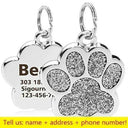 Customizable Glitter Paw Pet ID Tag for Dogs and Cats Customizable Glitter Paw Pet ID Tag for Dogs and Cats