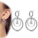 Zircon Heart Shaped Silver Earrings Elegant Gift for Women Zircon Heart Shaped Silver Earrings Elegant Gift for Women