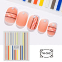 Marble Blue Nail Art Stickers Golden Wave Line Kit Set Marble Blue Nail Art Stickers Golden Wave Line Kit Set