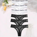 Seductive Lace G-String Panties Bundle With Mesh Detail Seductive Lace G-String Panties Bundle With Mesh Detail