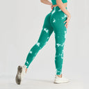Yoga Leggings with Sculpting Tummy Control and Butt Lift Tie Dye Bleach Design Yoga Leggings with Sculpting Tummy Control and Butt Lift Tie Dye Bleach Design